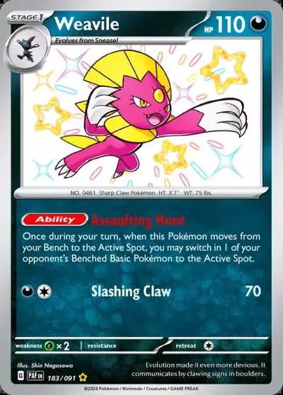 Weavile 183/91 Paldean Fates Pokemon card