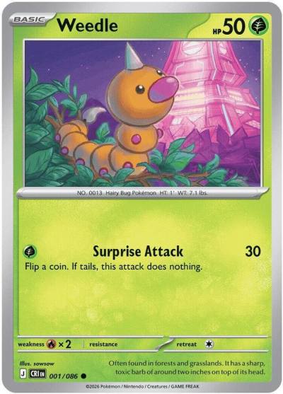 Weedle 1/86 Chaos Rising Pokemon card