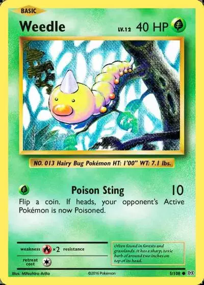 Weedle 5/108 Evolutions Pokemon card