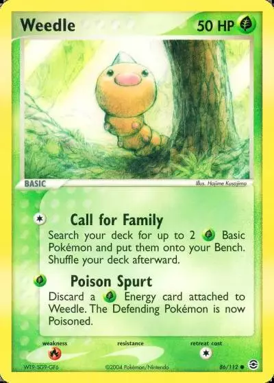 Weedle 86/112 FireRed & LeafGreen Pokemon card