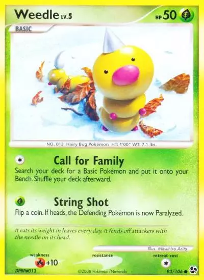Weedle 93/106 Great Encounters Pokemon card