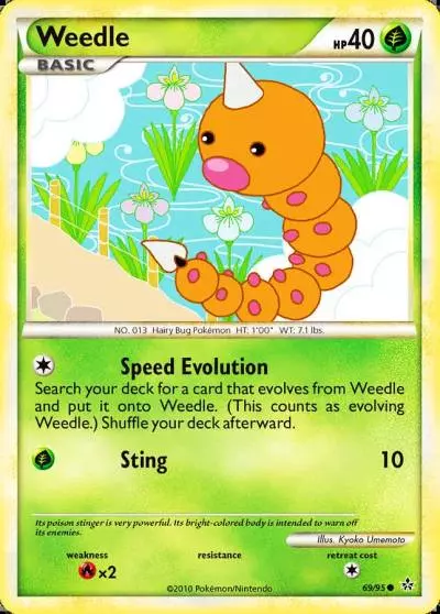 Weedle 69/95 HS—Unleashed Pokemon card