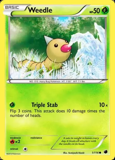 Weedle 1/116 Plasma Freeze Pokemon card