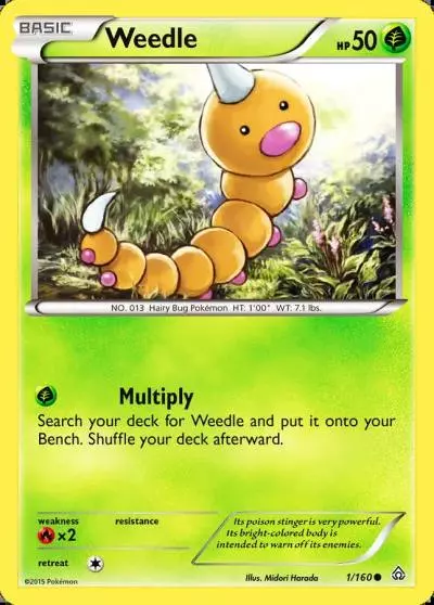 Weedle 1/160 Primal Clash Pokemon card