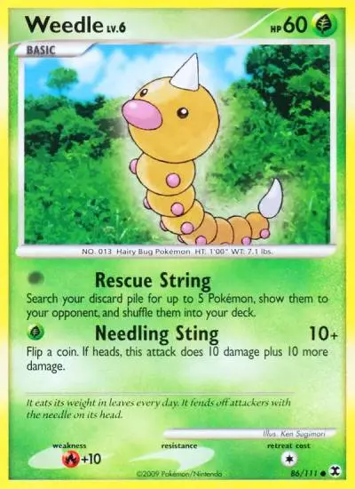 Weedle 86/111 Rising Rivals Pokemon card