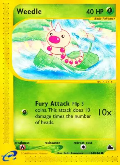 Weedle 114/144 Skyridge Pokemon card