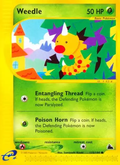 Weedle 115/144 Skyridge Pokemon card