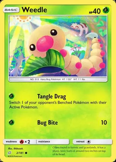 Weedle 2/181 Team Up Pokemon card