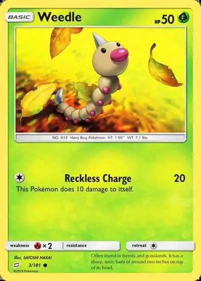 Weedle 3/181 Team Up Pokemon card
