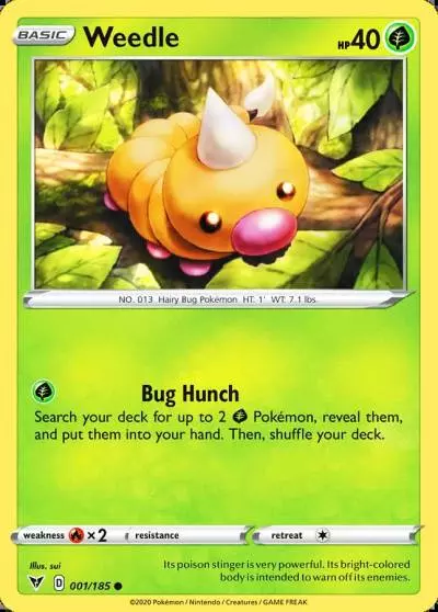 Weedle 1/185 Vivid Voltage Pokemon card
