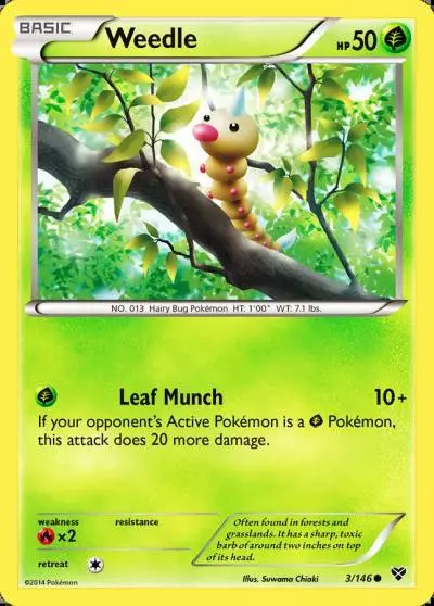 Weedle 3/146 XY Pokemon card