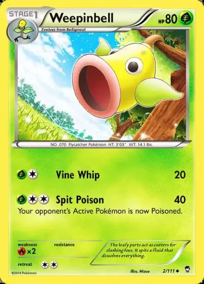 Weepinbell 2/111 Furious Fists Pokemon card