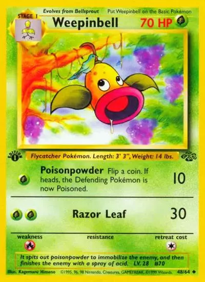 Weepinbell 48/64 Jungle Pokemon card