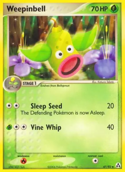 Weepinbell 47/92 Legend Maker Pokemon card