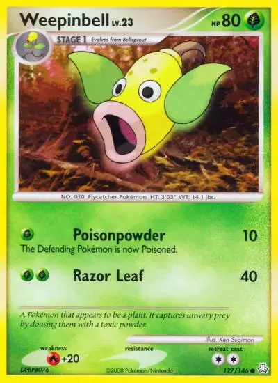 Weepinbell 127/146 Legends Awakened Pokemon card