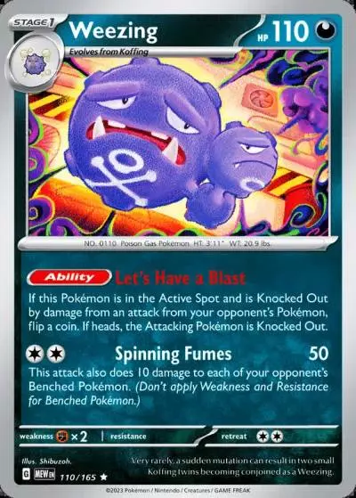 Weezing 110/165 151 Pokemon card