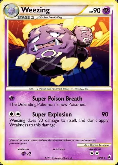 Weezing 38/95 Call of Legends Pokemon card