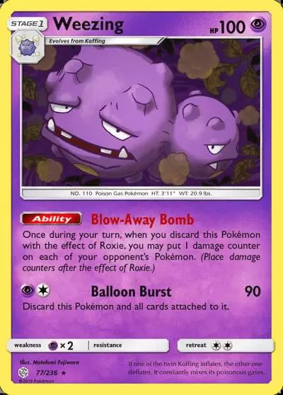 Weezing 77/236 Cosmic Eclipse Pokemon card