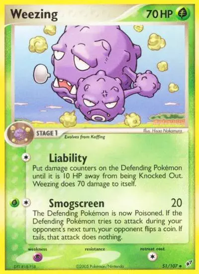 Weezing 51/107 Deoxys Pokemon card