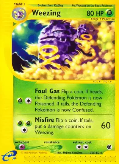 Weezing 70/165 Expedition Base Set Pokemon card