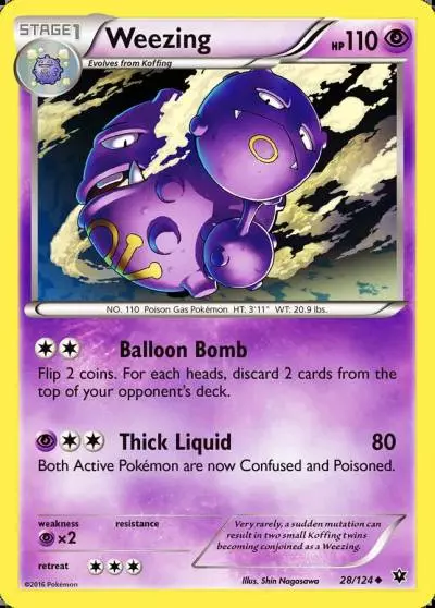Weezing 28/124 Fates Collide Pokemon card