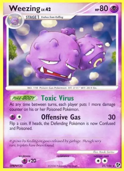 Weezing 31/106 Great Encounters Pokemon card