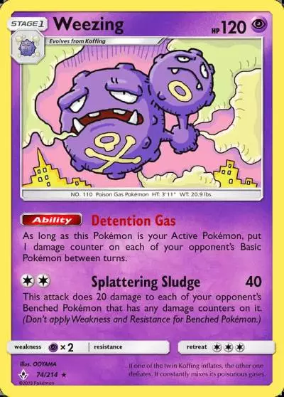Weezing 74/214 Unbroken Bonds Pokemon card