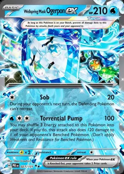 Wellspring Mask Ogerpon ex 27/131 Prismatic Evolutions Pokemon card