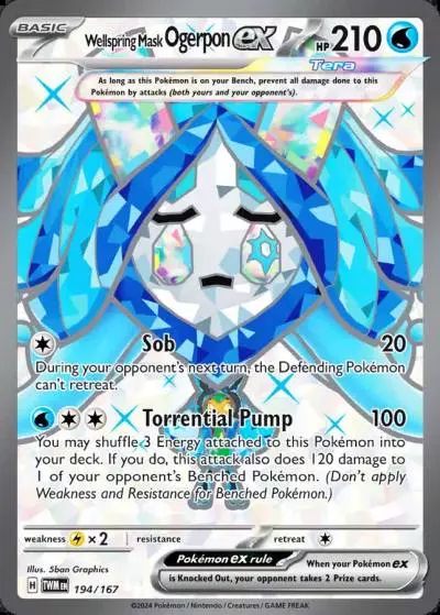Wellspring Mask Ogerpon ex 194/167 Twilight Masquerade Pokemon card
