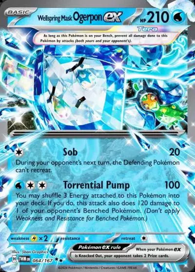 Wellspring Mask Ogerpon ex 64/167 Twilight Masquerade Pokemon card