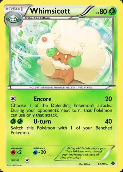 Whimsicott 12/98 Emerging Powers Pokemon card