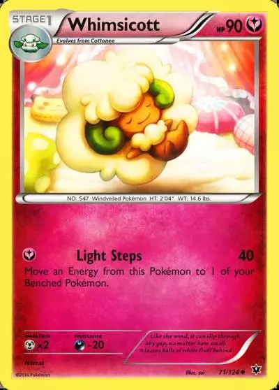 Whimsicott 71/124 Fates Collide Pokemon card