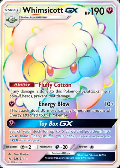 Whimsicott-GX 226/214 Unbroken Bonds Pokemon card