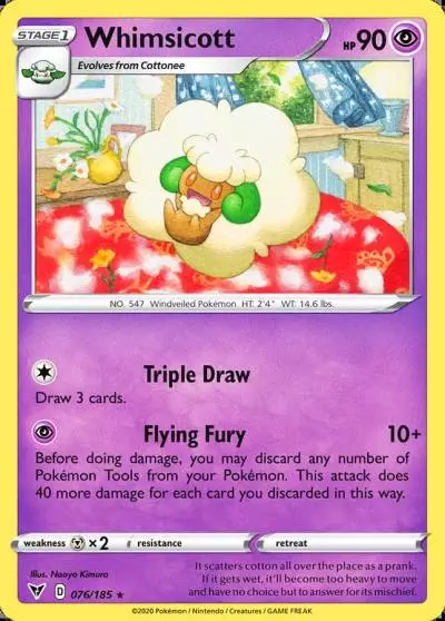 Whimsicott 76/185 Vivid Voltage Pokemon card