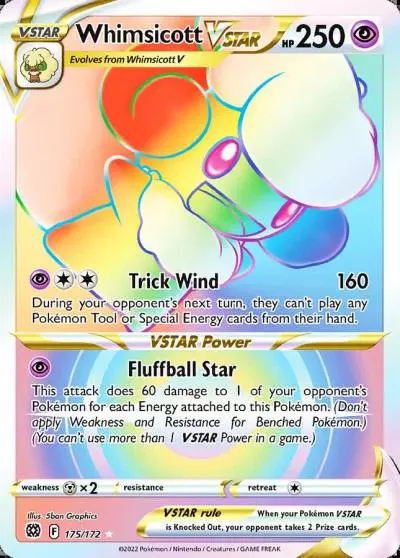 Whimsicott VSTAR 175/172 Brilliant Stars Pokemon card