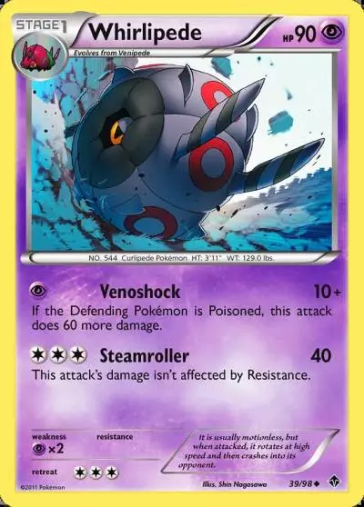 Whirlipede 39/98 Emerging Powers Pokemon card