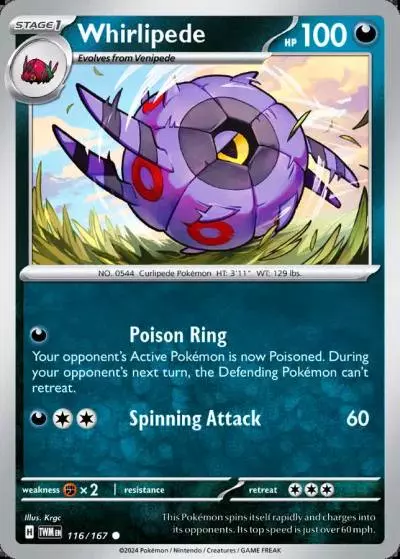 Whirlipede 116/167 Twilight Masquerade Pokemon card