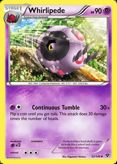 Whirlipede 52/146 XY Pokemon card