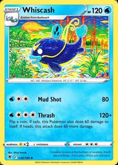 Whiscash 36/189 Astral Radiance Pokemon card
