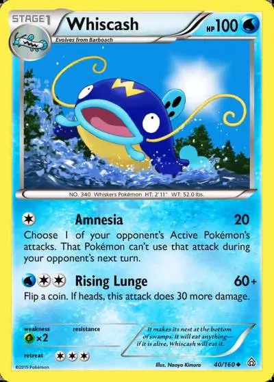 Whiscash 40/160 Primal Clash Pokemon card