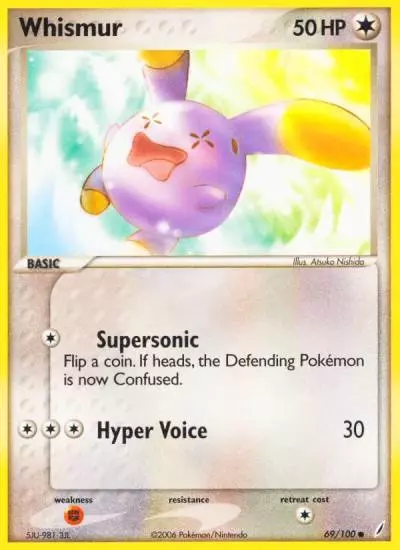 Whismur 69/100 Crystal Guardians Pokemon card