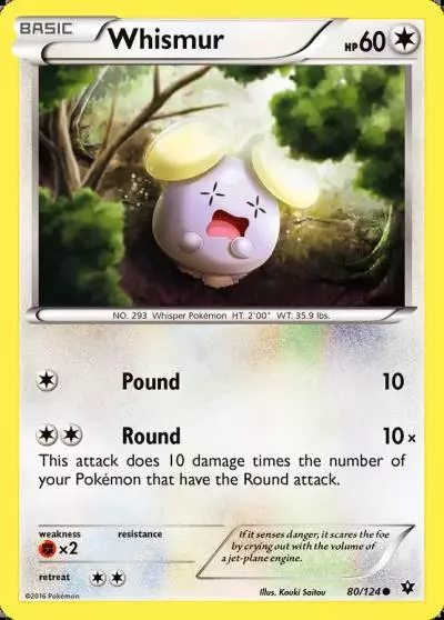 Whismur 80/124 Fates Collide Pokemon card