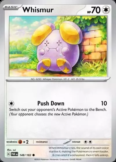 Whismur 148/182 Paradox Rift Pokemon card