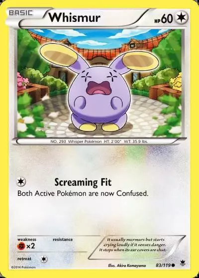 Whismur 83/119 Phantom Forces Pokemon card