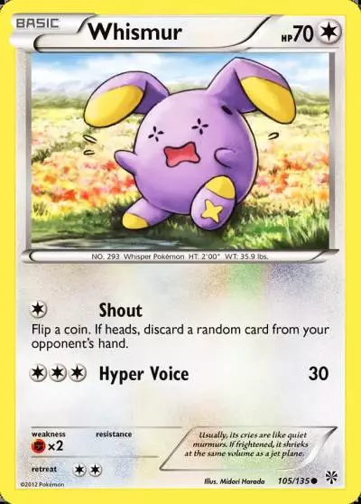 Whismur 105/135 Plasma Storm Pokemon card