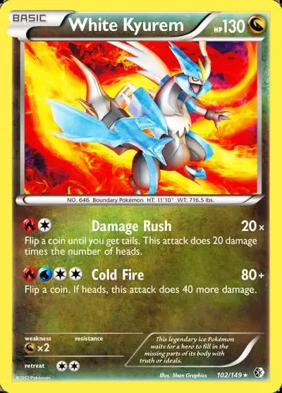 White Kyurem 102/149 Boundaries Crossed Pokemon card
