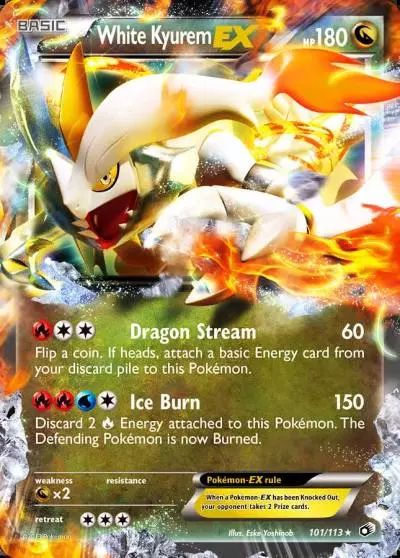 White Kyurem-EX 101/113 Legendary Treasures Pokemon card