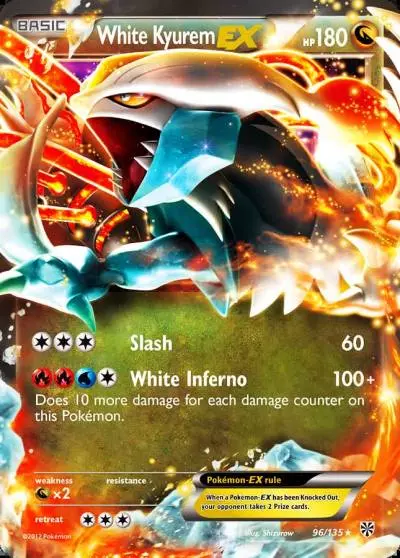 White Kyurem-EX 96/135 Plasma Storm Pokemon card