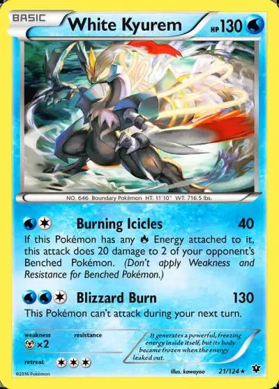 White Kyurem 21/124 Fates Collide Pokemon card