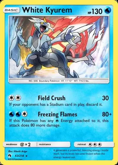 White Kyurem 63/214 Lost Thunder Pokemon card